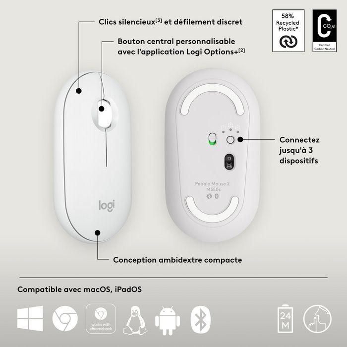 Logitech Pebble 2 M350S Mouse Inalámbrico RF + Bluetooth Óptico 4000 Dpi Ambidextro 21