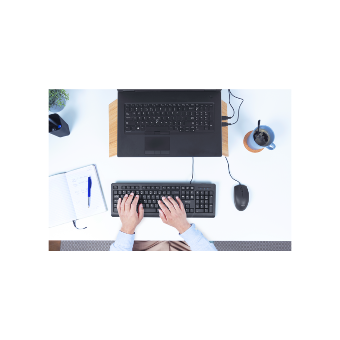 Trust Primo Teclado USB QWERTY Español Negro Resistente a Derrames con Ratón Incluido - 23972 7