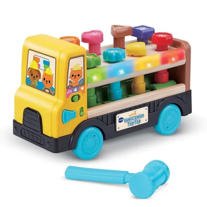 Vtech Camión Lumi Tap Tap Juguete con Pieza de Madera Certificada FSC VTE3417766195050