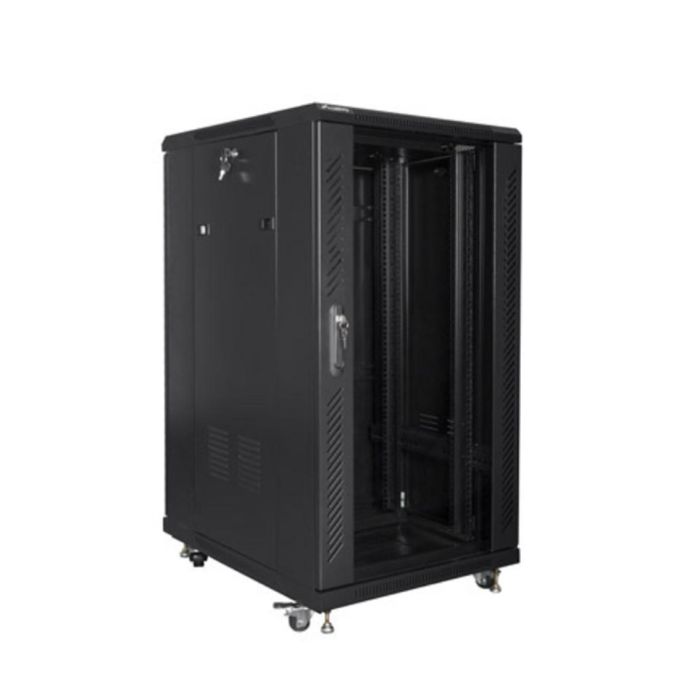 Lanberg FF01-6822-12B Armario Rack Independiente 22U Negro | 800 kg Carga Máxima, Protección IP20, Rieles, Patas Ajustables, Bloqueo Teclado 2