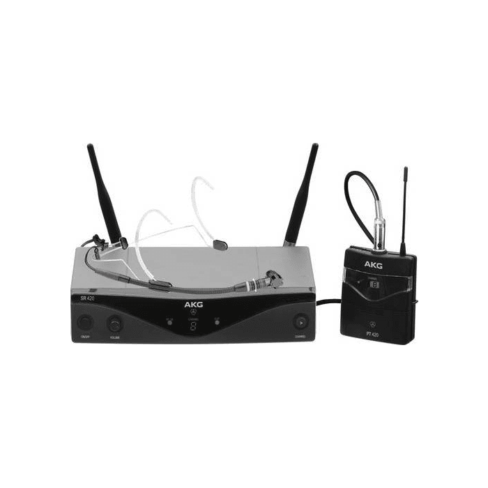 AKG Sistema Inalámbrico UHF Headworn Band B1 con Micrófono Diadema, Petaca y Receptor