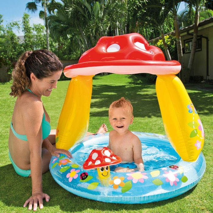 Piscina Hinchable para Niños Intex Champiñones Toldo 45 L 102 x 89 x 102 cm (6 Unidades) 2