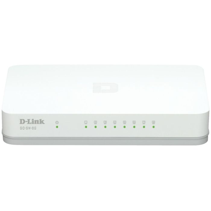 D-Link GO-SW-8G Switch de Red Gigabit Easy 8 Puertos RJ-45 10/100/1000 con Tecnología Ecológica EEE para Escritorio