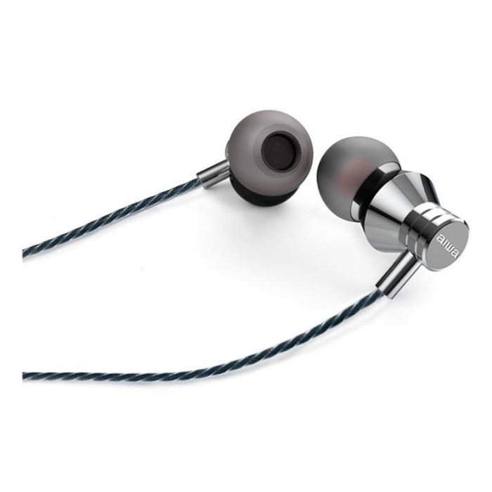 Aiwa ESTM-50USB-C Auriculares In-Ear USB Tipo C con Micrófono Integrado, Alámbricos para Llamadas y Música, Plata 1