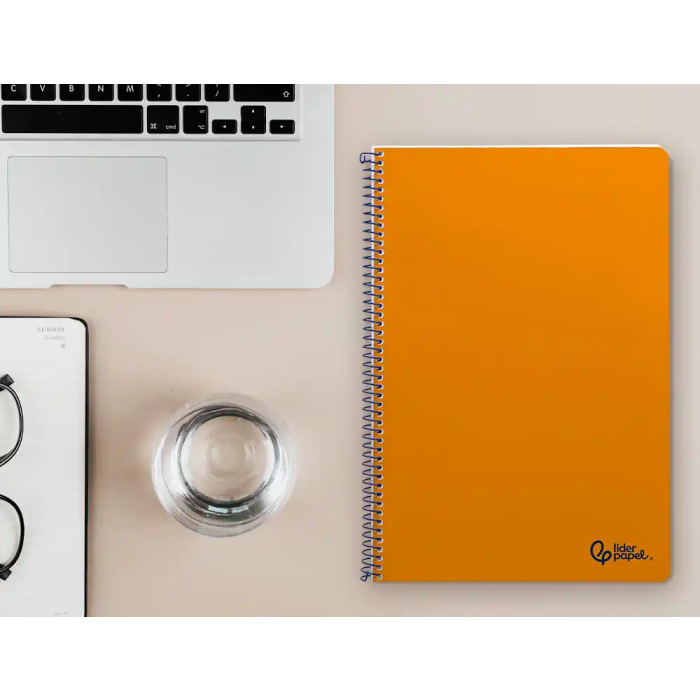 Liderpapel Cuaderno Espiral DIN A4 Smart Tapa Blanda 80 Hojas 75gr Pauta 3.5mm con Margen Color Naranja 6