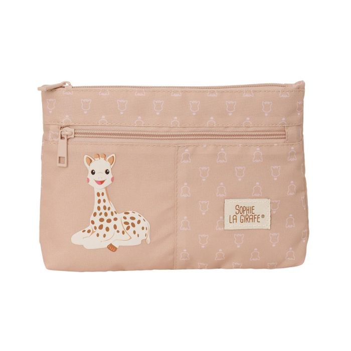 Bolso Escolar Portatodo Safta Grande 2 Cremallera Reciclado Y Repelente Agua Sophie La Girafe Cookie 160x230x30 mm