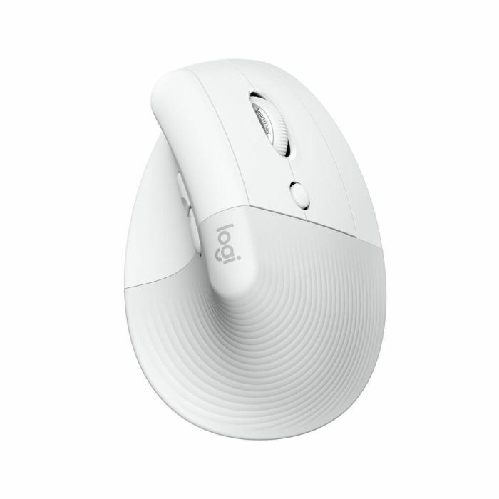 Logitech Ratón Vertical Lift, Inalámbrico, Bluetooth, 4000 PPP, Ergonómico, Blanco Hueso