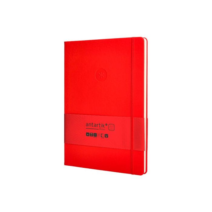 Cuaderno Con Gomilla Antartik Notes Tapa Dura A4 Hojas Rayas Rojo 100 Hojas 80 gr Fsc 3