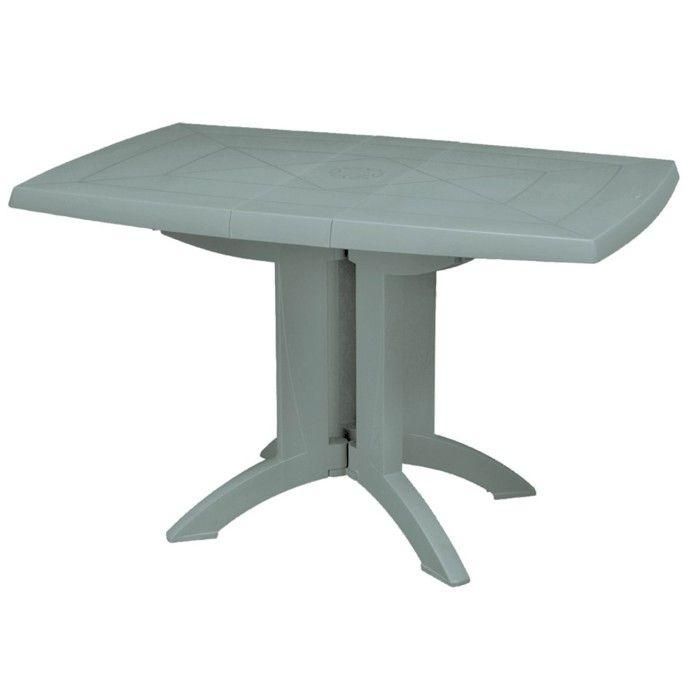 Mesa de jardín plegable de resina VEGA - GROSFILLEX - 118 x 77 cm Verde Agua Mesa de jardín plegable de resina VEGA - GROSFILLEX - 118 x 77 cm Verde Agua