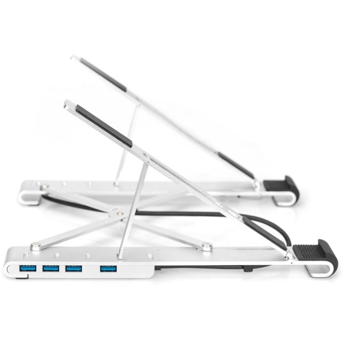 Notebook-Ständer mit integriertem USB-C™ Hub 5-Port PD Ladefunktion DIGITUS Silber 7 Notebook-Ständer mit integriertem USB-C™ Hub 5-Port PD Ladefunktion DIGITUS Silber 7