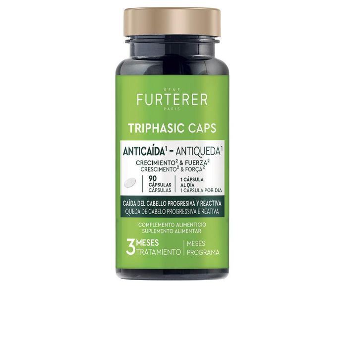 Rene Furterer Triphasic Caps, complemento alimenticio anticaída para la pérdida de cabello, 90 cápsulas