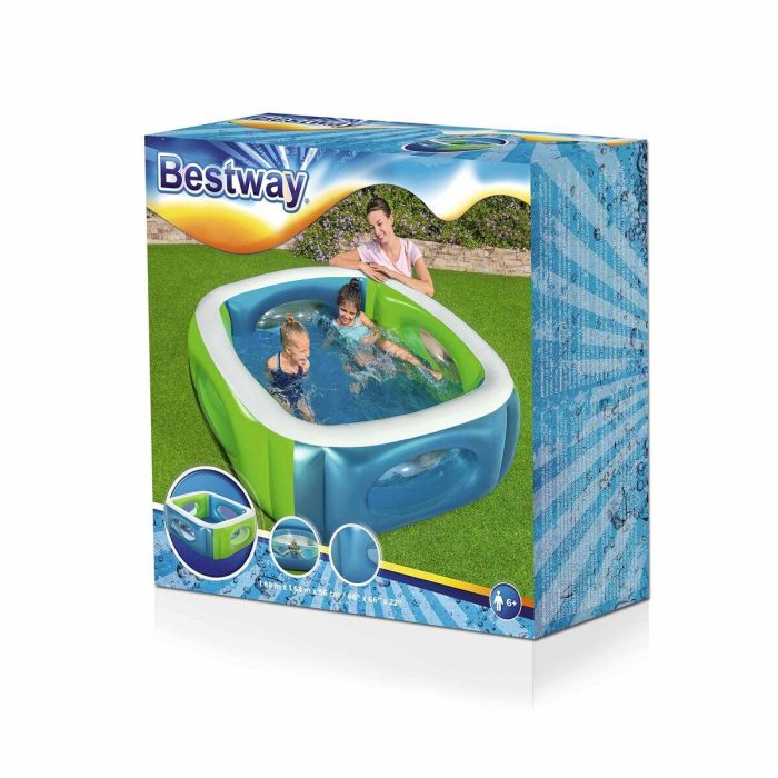 Bestway Piscina Hinchable con Mirillas 168x168x56 cm +6 Años Jardin 51132 11
