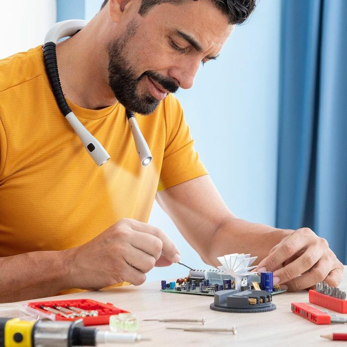 Luz de Lectura Recargable para Cuello Neddrer InnovaGoods 12 Luz de Lectura Recargable para Cuello Neddrer InnovaGoods 12