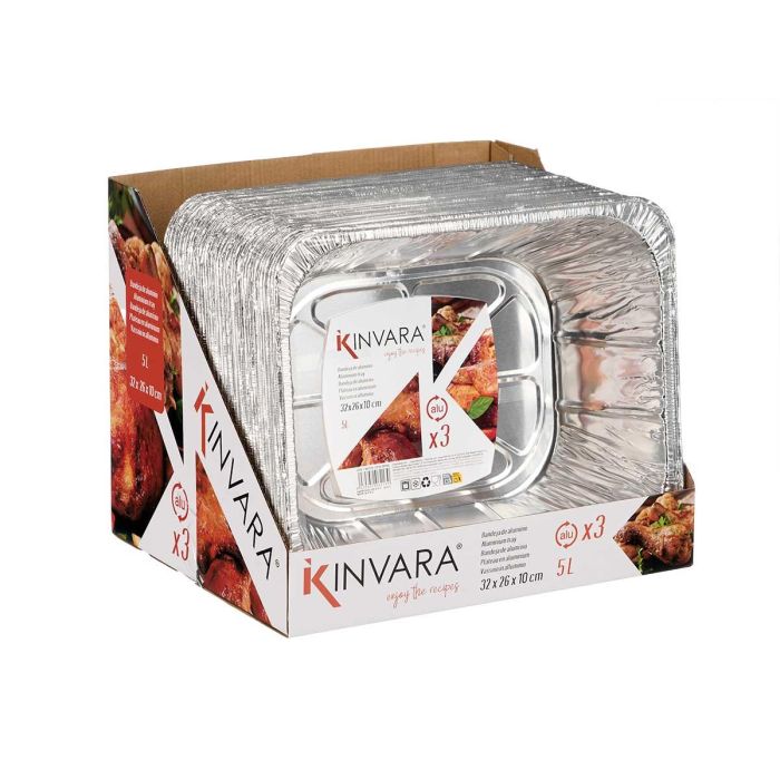 Set 3 Bandejas Rectangular Aluminio Honda 32X26Cm Kinvara (24 Unidades) 2 Set 3 Bandejas Rectangular Aluminio Honda 32X26Cm Kinvara (24 Unidades) 2
