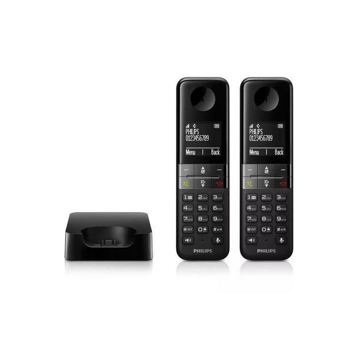 Teléfono Inalámbrico Philips D4702B/34 Duo 1,8" DECT (2 pcs) 1 Teléfono Inalámbrico Philips D4702B/34 Duo 1,8" DECT (2 pcs) 1