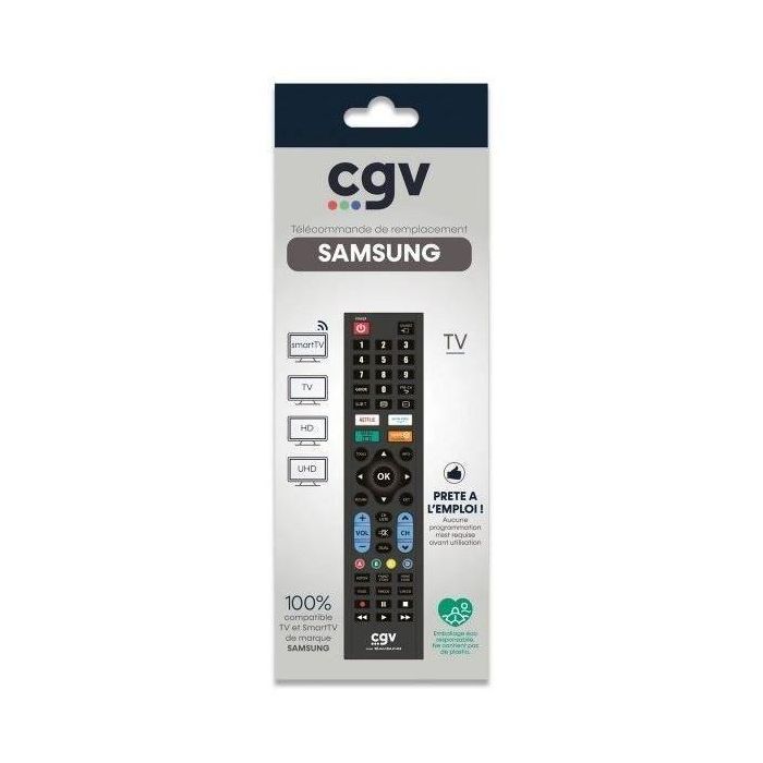 Mando a distancia de repuesto - CGV - FIDELIO Samsung - Para televisores Samsung - Sin programación - Listo para usar 2 Mando a distancia de repuesto - CGV - FIDELIO Samsung - Para televisores Samsung - Sin programación - Listo para usar 2