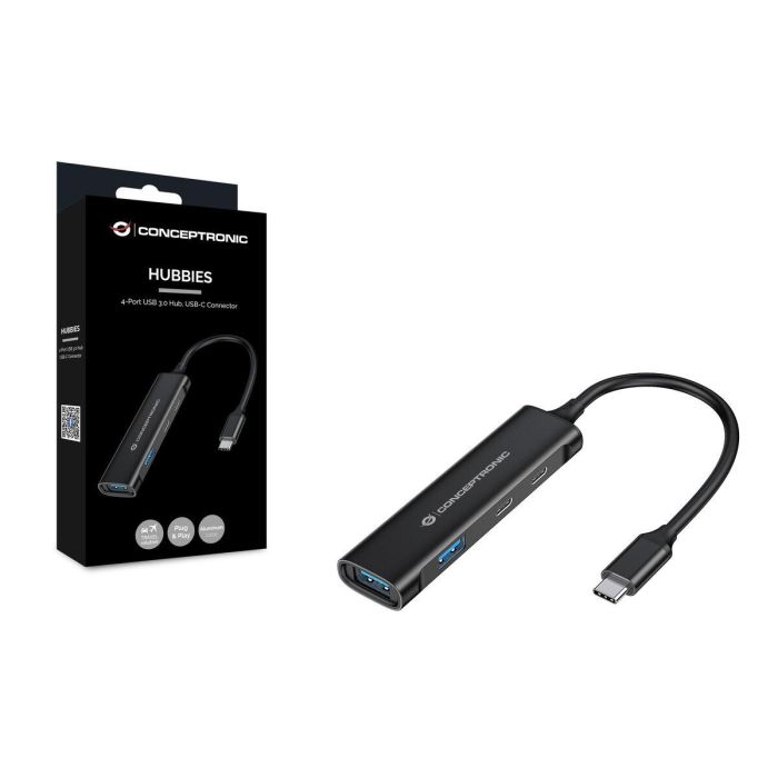 Hub USB Conceptronic HUBBIES12B Negro (1 unidad) 3