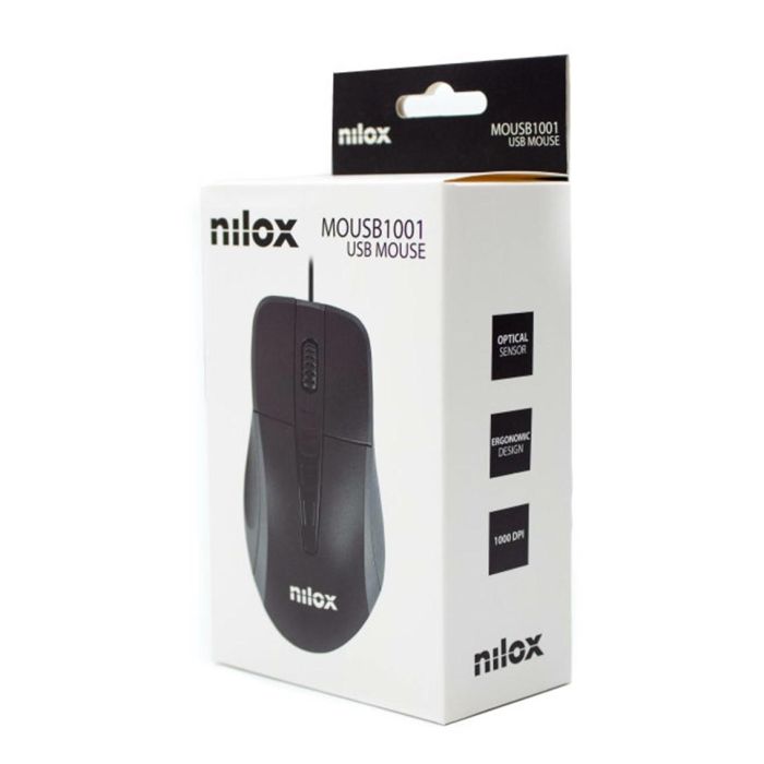 Nilox Ratón Óptico USB 1000DPI Negro - Compatible con Windows, Linux, Mac 4