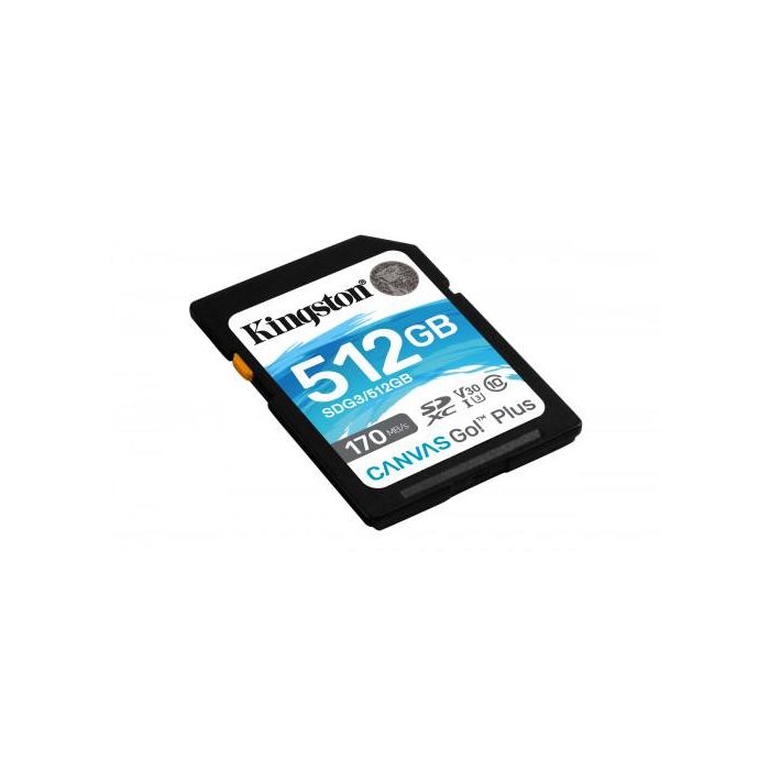 Kingston SDG3/512GB Tarjeta de Memoria SD Canvas Go! Plus 512 GB Clase 10 UHS-I U3 V30 Velocidad 170 MB/s para 4K 1 Kingston SDG3/512GB Tarjeta de Memoria SD Canvas Go! Plus 512 GB Clase 10 UHS-I U3 V30 Velocidad 170 MB/s para 4K 1