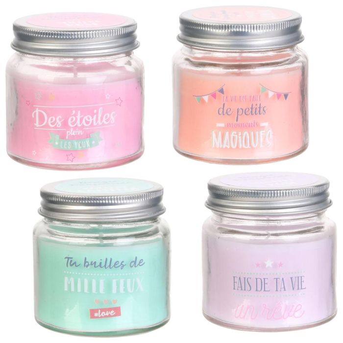 The Candle Factory Mini Tarro Con Vela Aroma Camelia Rosa Tarro Cristal 6.2x6.3cm 13h 70g 2