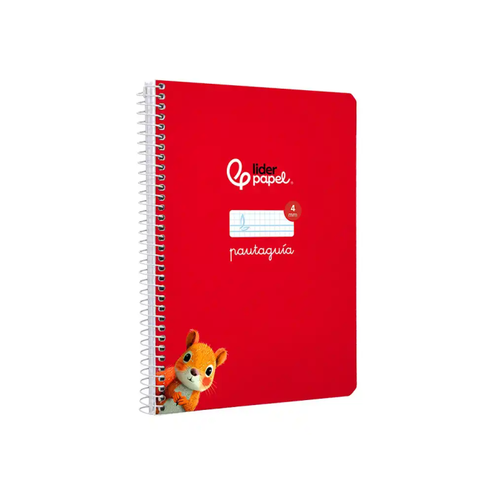 Liderpapel Cuaderno Espiral A5 Tapa Dura 80 Hojas Cuadro Pautado 4mm Rojo 3