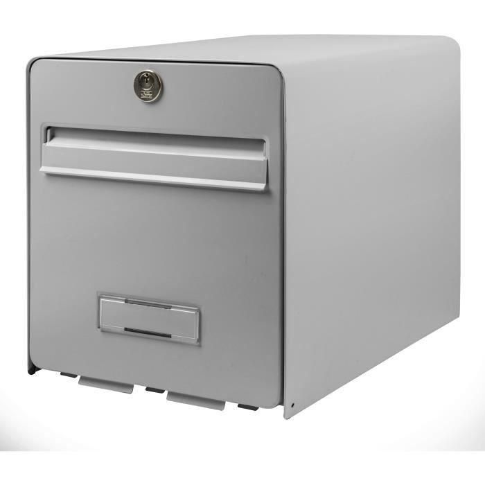 BURG WACHTER Buzón de favor en acero galvanizado - 2 puertas - Gris BURG WACHTER Buzón de favor en acero galvanizado - 2 puertas - Gris