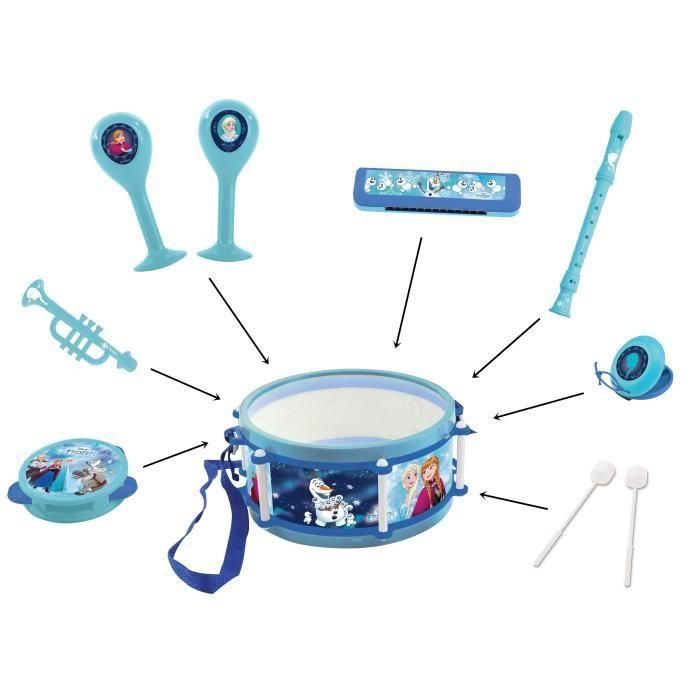LEXIBOOK - QUEEN OF SNOWS - Lote de 7 instrumentos musicales para niños - Pandereta - Maracas - Castagnette - Armónica - Flauta 1 LEXIBOOK - QUEEN OF SNOWS - Lote de 7 instrumentos musicales para niños - Pandereta - Maracas - Castagnette - Armónica - Flauta 1