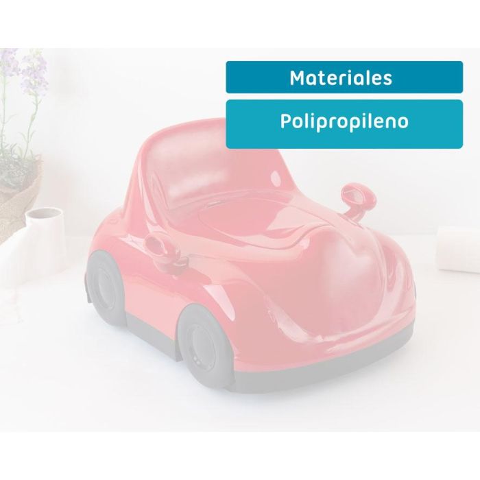 KioKids Orinal Infantil Coche Rojo con Retrovisores, Respaldo y Tapa Extraíble para Aprendizaje y Operación Pañal +12 Meses 5