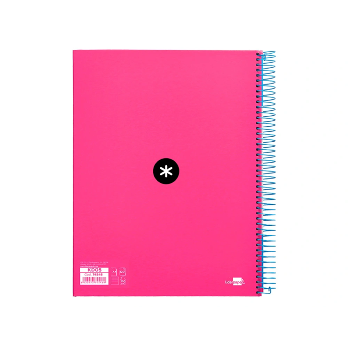 Antartik Micro Cuaderno Espiral A4 Forrado 120 Hojas 90gr Horizontal Rosa 2