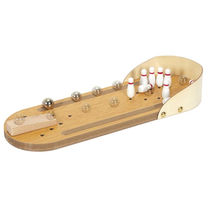 Mister Gadget Juego Bolos Escritorio Mini Madera Colección Vintage 10,5x30x4,5 cm 3