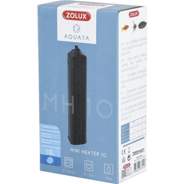 Calentador preajustado - Zolux - 10 W - Para acuarios de 0 a 10 L - Temperatura 25°C - Resistente a golpes 2 Calentador preajustado - Zolux - 10 W - Para acuarios de 0 a 10 L - Temperatura 25°C - Resistente a golpes 2