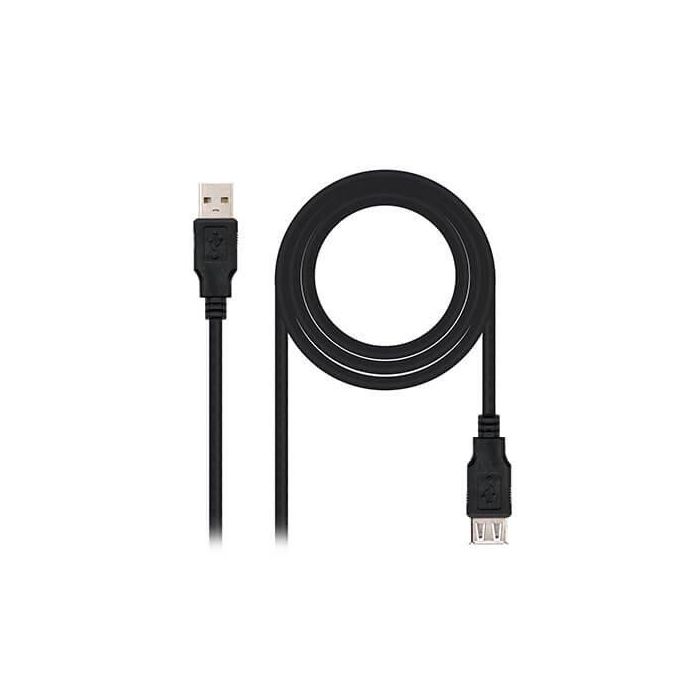 Nanocable Cable Alargador USB 2.0 Tipo A Negro 1.0m Nanocable Cable Alargador USB 2.0 Tipo A Negro 1.0m