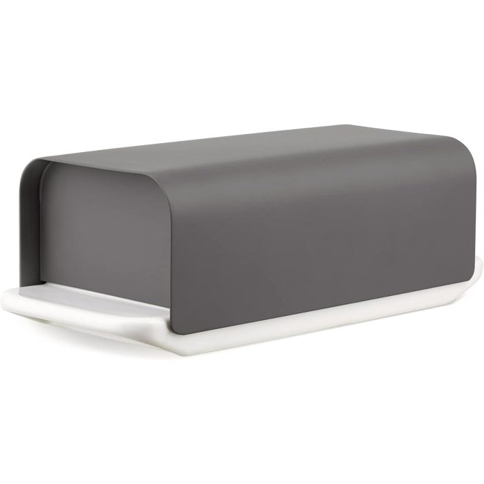 Alessi Mantequera Mattina BG04 DG Dark Grey Porcelana y Acero Inoxidable Diseño Estudio BIG-GAME