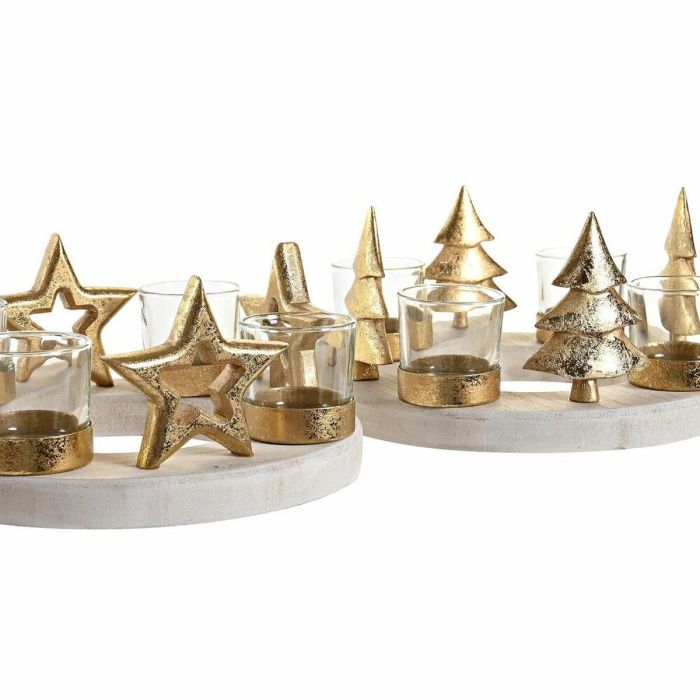 Portavela Navidad Moderna DKD Home Decor Dorado Natural 11.5 x 21 x 21 cm (2 Unidades) 1 Portavela Navidad Moderna DKD Home Decor Dorado Natural 11.5 x 21 x 21 cm (2 Unidades) 1