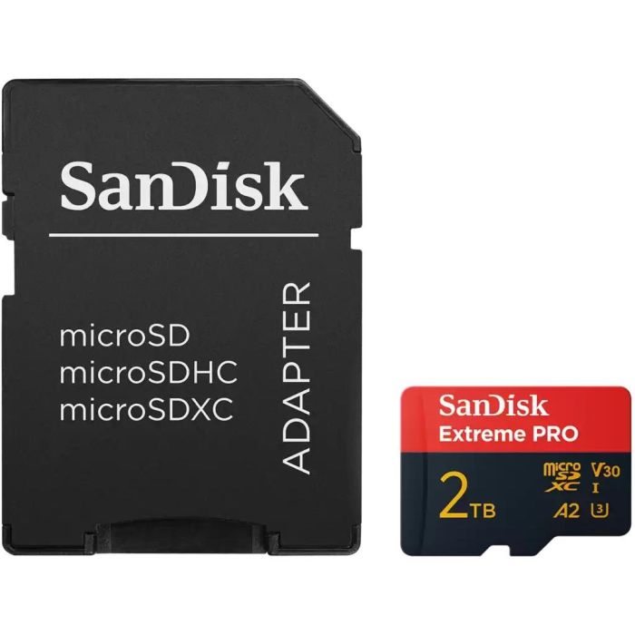 SanDisk 2TB Extreme PRO microSDXC UHS-I V30 A2 Class U3 - Tarjeta de Memoria para Grabación 4K UHD 1