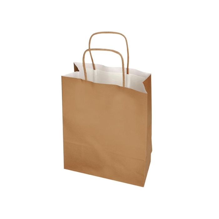 Bolsa Papel Q-Connect Celulosa Natural Liso L Con Asa Retorcida 320x400x14 mm 25 unidades 5