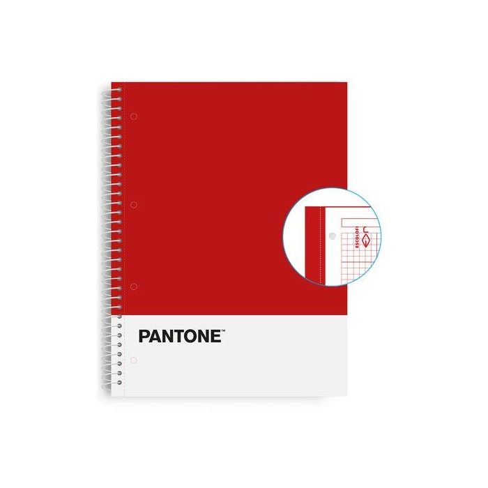 Bloc Escolofi Notebook Pantone Basic A4 80H Cuadric.5X5 90G Rojo 5 unidades