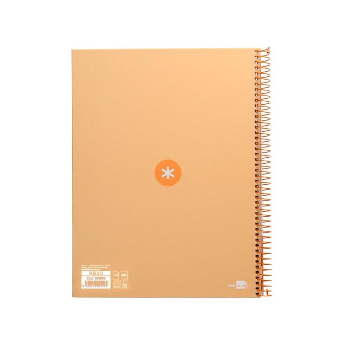 Cuaderno Espiral A4 Micro Antartik Tapa Forrada 80H 90 gr Cuadro 5 mm 1 Banda 4 Taladros Color Peach 7