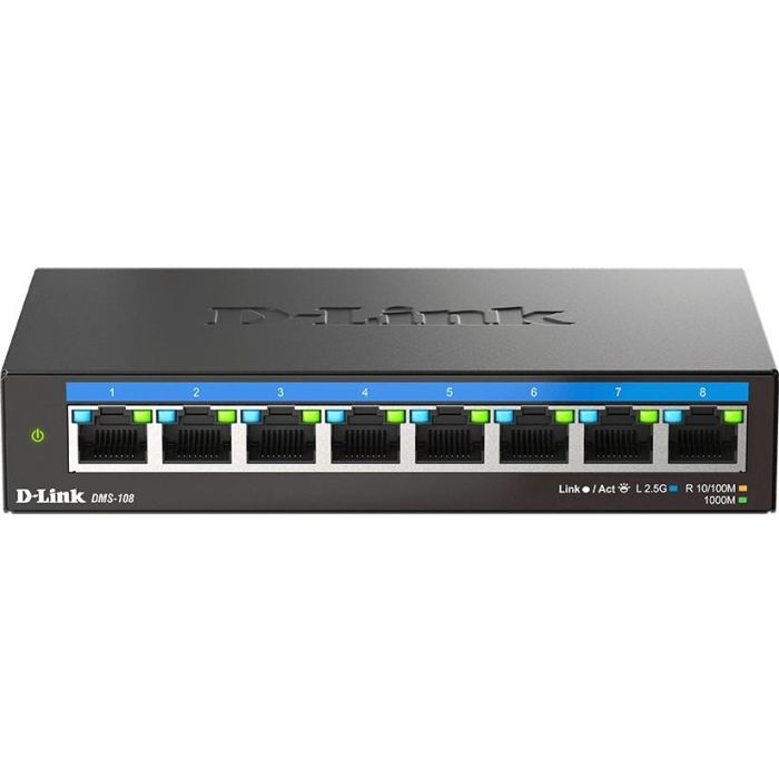 D - Link Switch Multigigabit 2.5G 8 Puertos Dms - 108 E, No Administrado, 40 Gbps, Escritorio 1