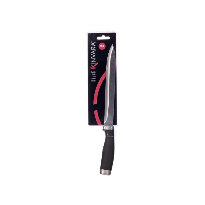 Cuchillo Mediano Acero Inox Kinvara 33x2x3.5cm - Plata/Negro (24 Unidades) 2 Cuchillo Mediano Acero Inox Kinvara 33x2x3.5cm - Plata/Negro (24 Unidades) 2