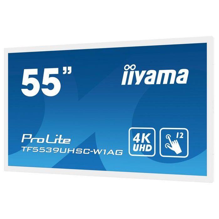 iiyama TF5539UHSC-W1AG Pantalla Táctil Interactiva 55" 4K UHD PCAP IPS 15 Puntos Open Frame Antirreflejos Touch-Through-Glass Blanca Uso 24/7 6