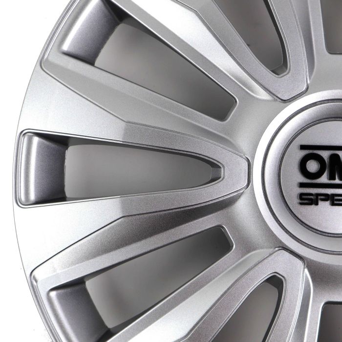 Omp OMPS07011602 Juego 4 Tapacubos Magnum 16 Pulgadas ABS Plata Resistente Antioxidante Instalación Fácil 1