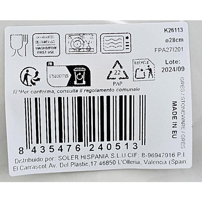 La Mediterranea Plato Pasta Risotto Grecia Ø28 cm (6 Unidades) La Mediterranea Plato Pasta Risotto Grecia Ø28 cm (6 Unidades)