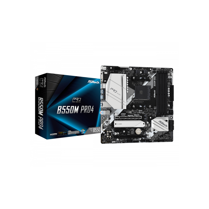 ASRock B550M Pro4 Placa Base AMD B550 Socket AM4 micro ATX - 90-MXBDK0-A0UAYZ ASRock B550M Pro4 Placa Base AMD B550 Socket AM4 micro ATX - 90-MXBDK0-A0UAYZ