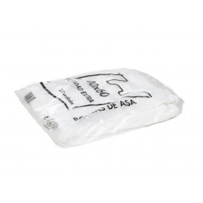 Blanca Bolsa Camiseta Reciclada 70% Plástico Blanca 48x60 cm Apta Legislación Bolsas 2021 1