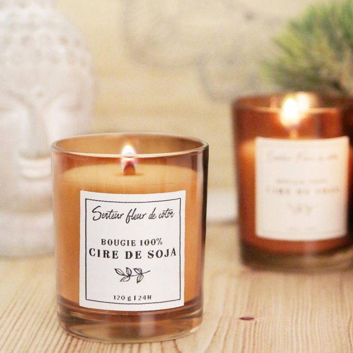 Home Deco Factory Vela Cera Soja Aromas Surtidos Flor de Algodón Orquídea Cachemire Diámetro 5,5 cm Altura 6,5 cm 6