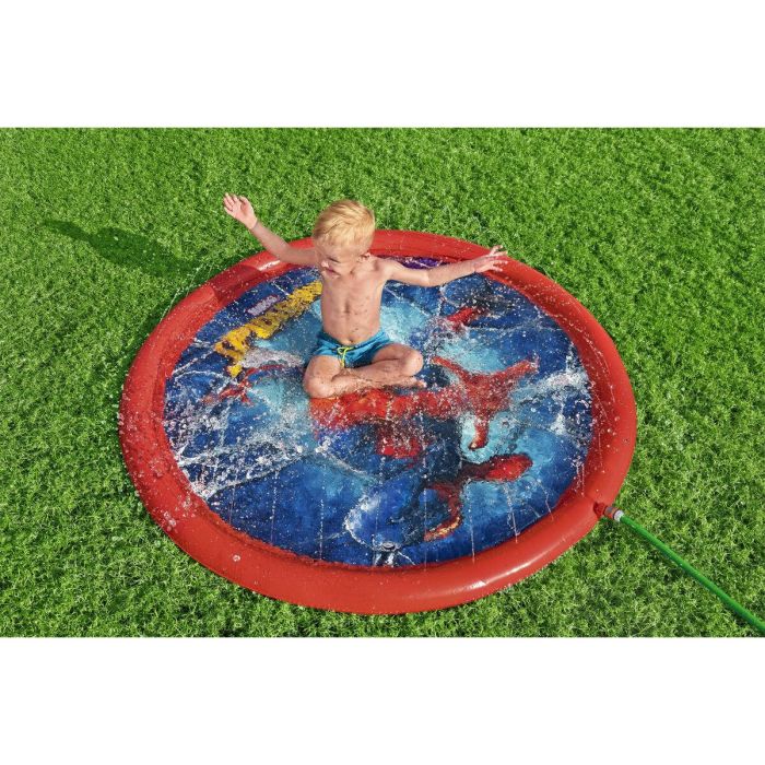 Bestway Piscina Hinchable con Aspersor Spiderman D165 cm +2 Años Jardin 98792 4