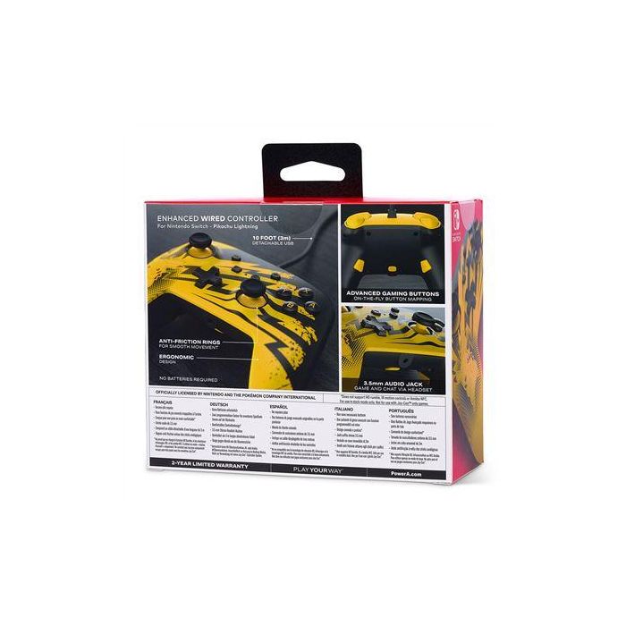 Mando con Cable PowerA Nintendo Switch Pokemon Pikachu Lightning - Licencia Oficial, Botones Asignables, Cable USB-C 3m - Ref: 1516985-01 8 Mando con Cable PowerA Nintendo Switch Pokemon Pikachu Lightning - Licencia Oficial, Botones Asignables, Cable USB-C 3m - Ref: 1516985-01 8