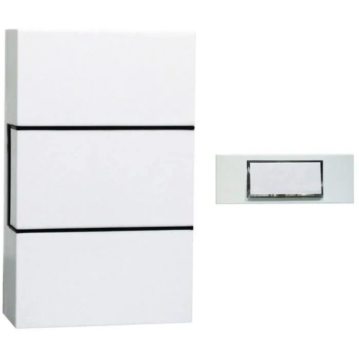 Chacon Timbre con cable con pulsador, Melodía de carillón 1, Botón con luz de fondo 2