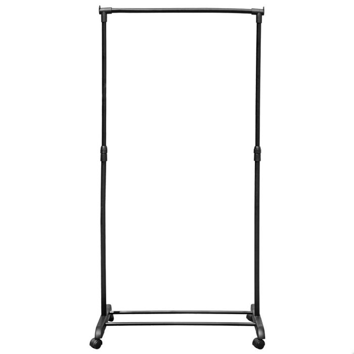 DAY Perchero Barra Ajustable Negro con Ruedas 81x42x100-170 cm 3